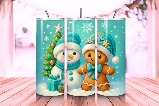 Cute gingerbread man 20oz tumbler design for sweet holiday vibes