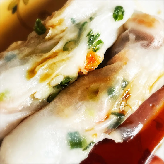 Dried Shrimp, Spring Onion, Cheung Fun, steamed rice roll, rice roll,  葱花蝦米腸粉, 腸粉, 蝦米腸粉, recipe, dim sum