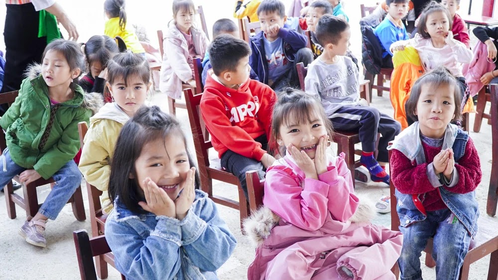 Các em học sinh trường mầm non Tân Sơn – Phú Thọ