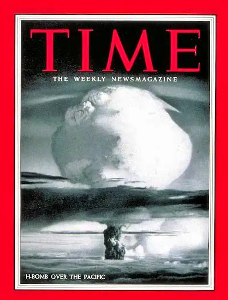 Capa da Revista Time de 12 de abril de 1954, com a explosão da primeira boma de hidrogênio