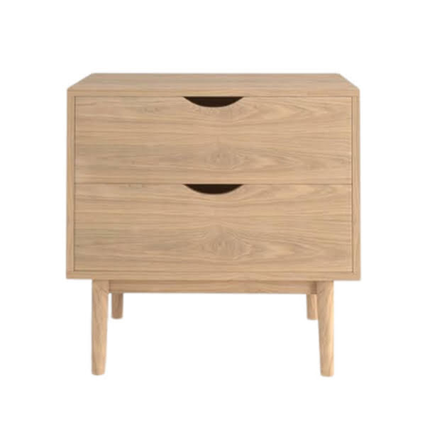 Nakas Minimalis 2 Laci solid Kayu Natural Amplas Halus