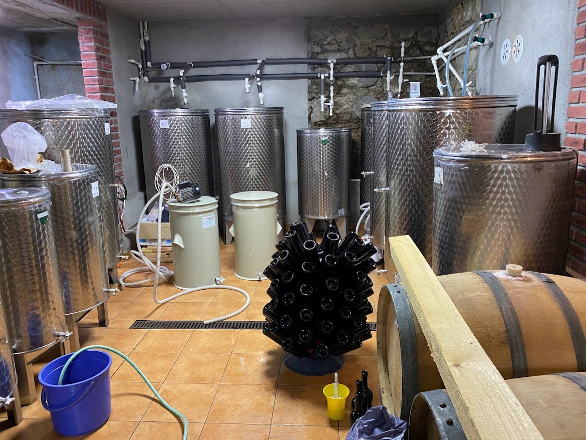 Bottling day at wine cellar Popovi