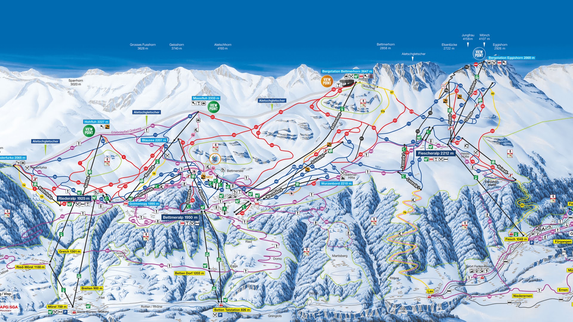 ski map Aletsch Arena