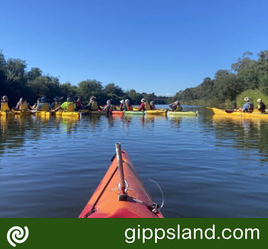 On a sunny May morning, community members gathered for the East Gippsland CMAs Mitchell River Community Paddle along the lower Mitchell River, showcasing river health projects