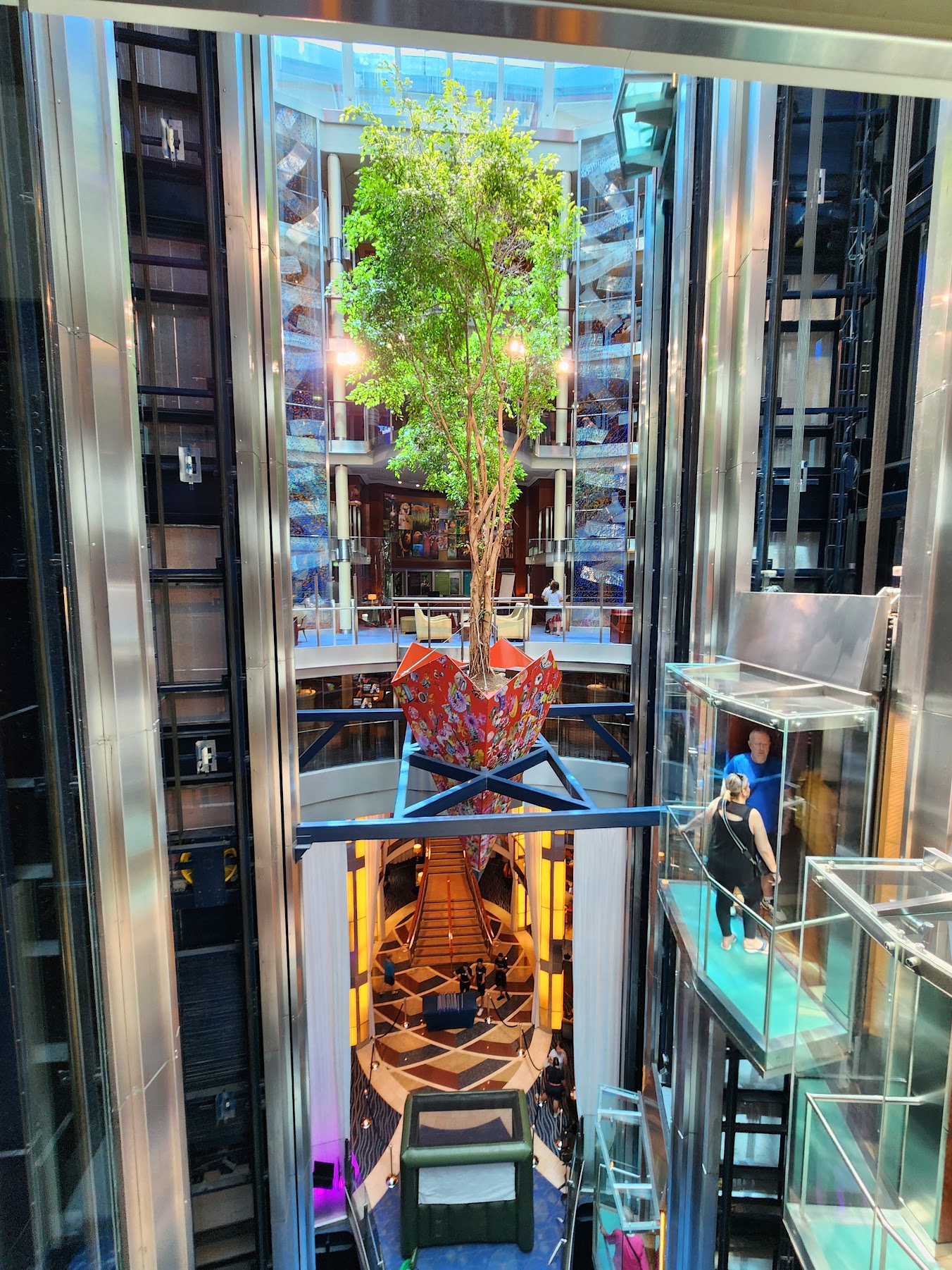 Mid-ships atrium and tree