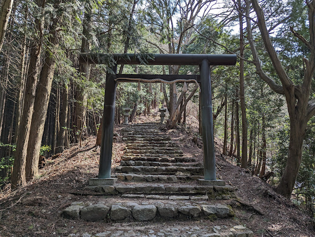 途中の鳥居、石階段がまだまだ続きます。終りが見えない・・・