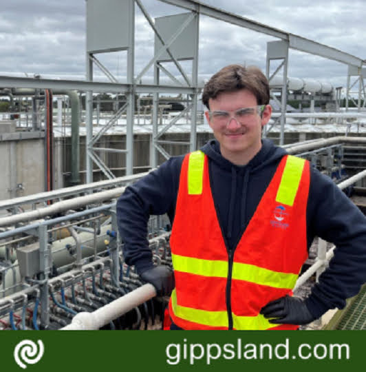 Water and wastewater trainee Harry at the Gippsland Water Factory