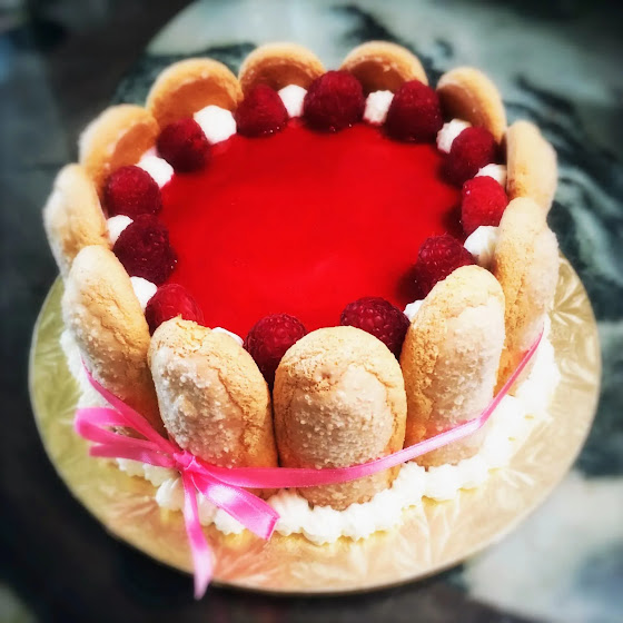 Raspberry Charlotte Cake, raspberry, cake, ladyfingers, mousse, recipe, dessert