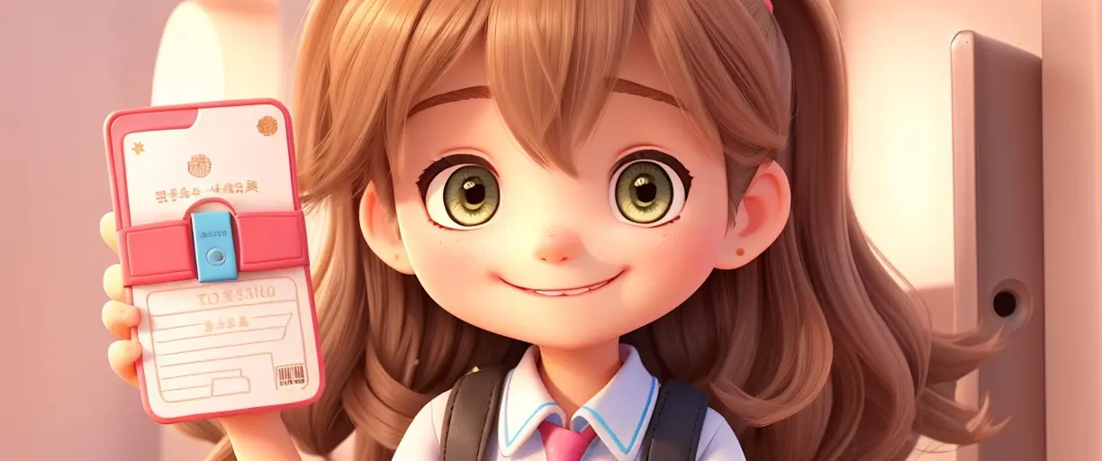 IDを提示する女の子