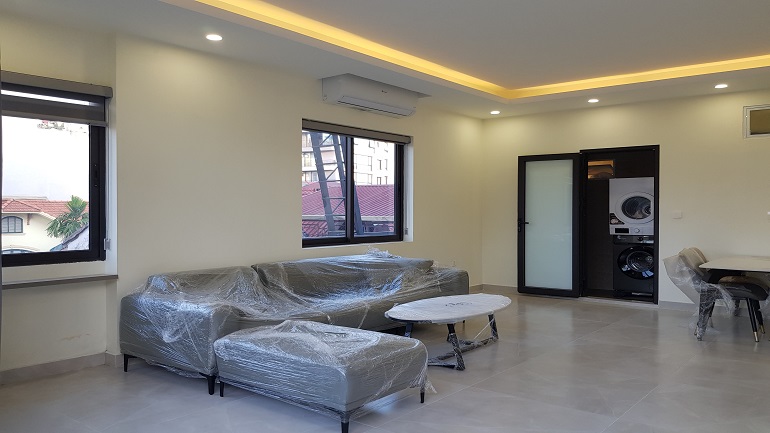 Sunny modern 2 – bedroom apartment with balcony in To Ngoc Van street, Tay Ho district for rent