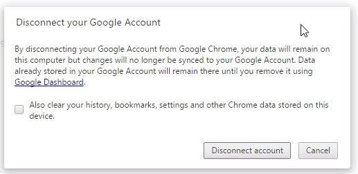 A pop-up window will appear, asking you to confirm your action. Check the box that says Also clear your history, bookmarks, settings, and other Chrome data stored on this device. This will ensure that all your browsing data on this computer will be deleted when you disconnect your account.