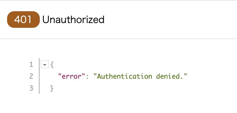 401 Unauthorized Authentication denied