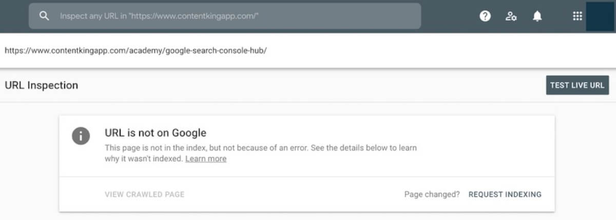 Submit URL via Google Search Console’s URL Inspection Tool