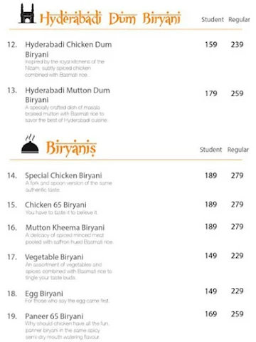 The Biryani Co menu 