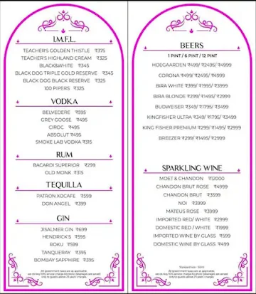 Marbia menu 