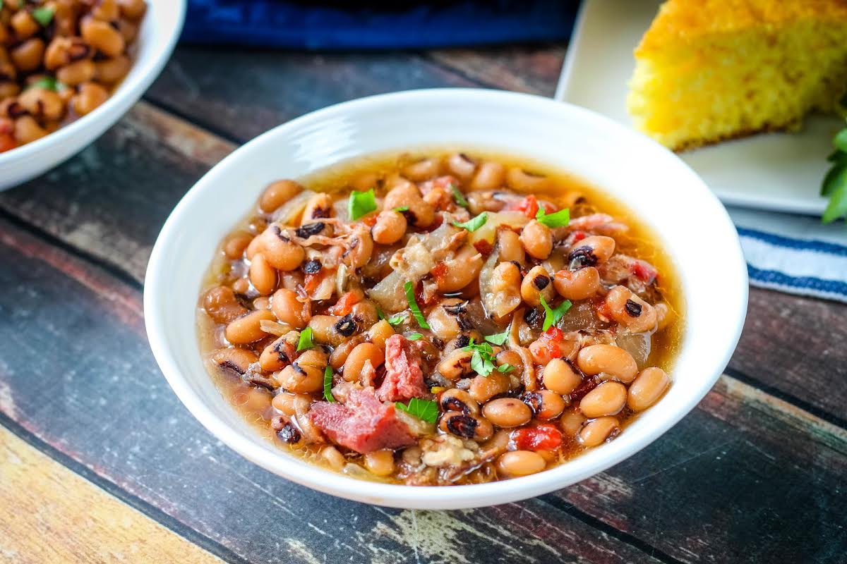 Crock Pot Black-Eyed Peas & Ham | Just A Pinch Recipes