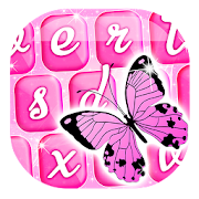 Pink Butterfly Emoji Keyboard  Icon