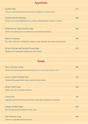 Laranja - Cidade de Goa menu 