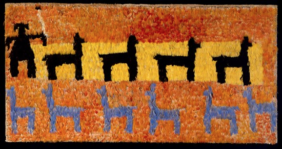 Feathers in Pre-Columbian Art: Feather Panel with Llamas and Llama Herder</em>, 1200–1532, Museum of Fine Arts, Houston, TZ, USA. <a 