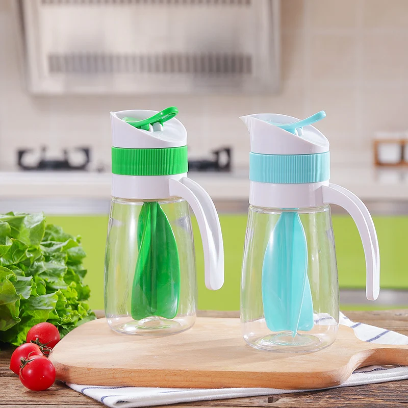 Garrafa para salada com alça Copo misturador de salada de cozinha Frasco misturador de temperos domésticos Frasco misturador de ketchup de plástico