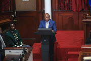 KZN premier Sihle Zikalala delivers his state of the province address in the provincial legislature in Pietermaritzburg on June 28 2019.