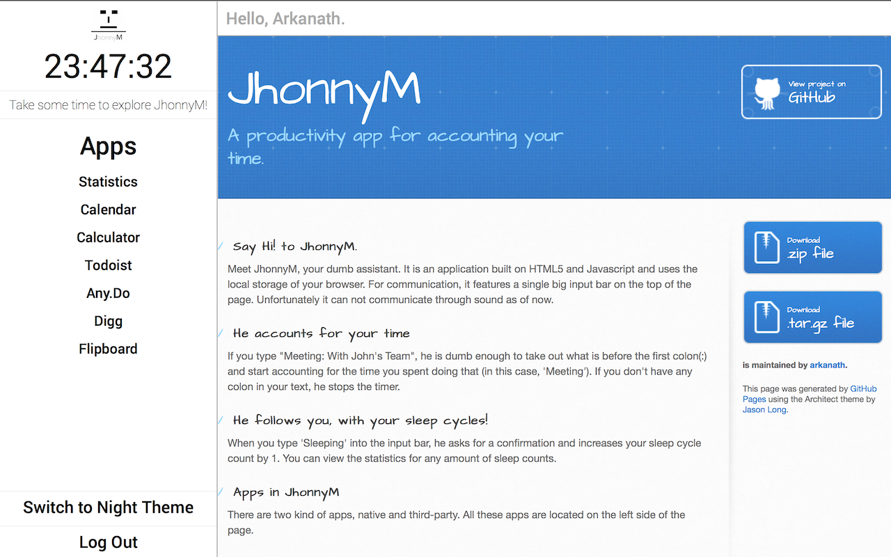 JhonnyM by Arkanath - Productive New Tab Page Preview image 6