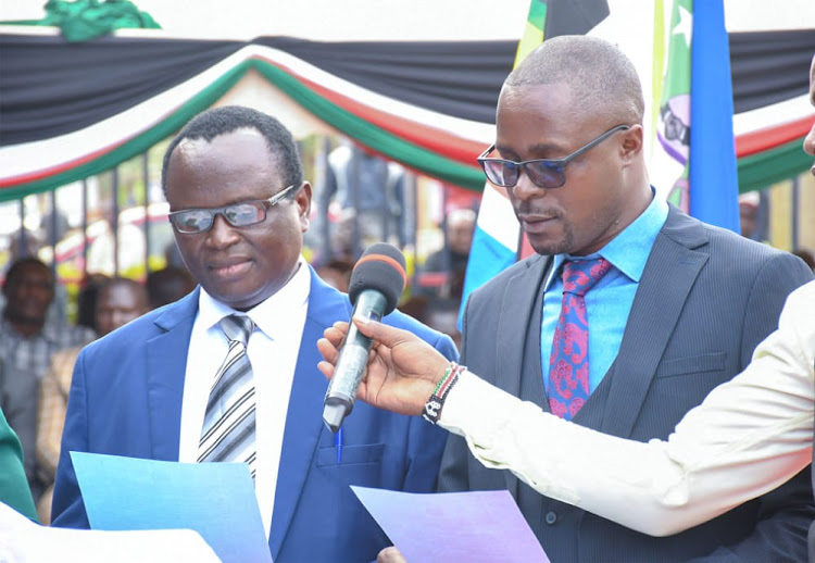 Dr. Andrew Wamalwa for Health and Sanitation taking oath of office on Friday.