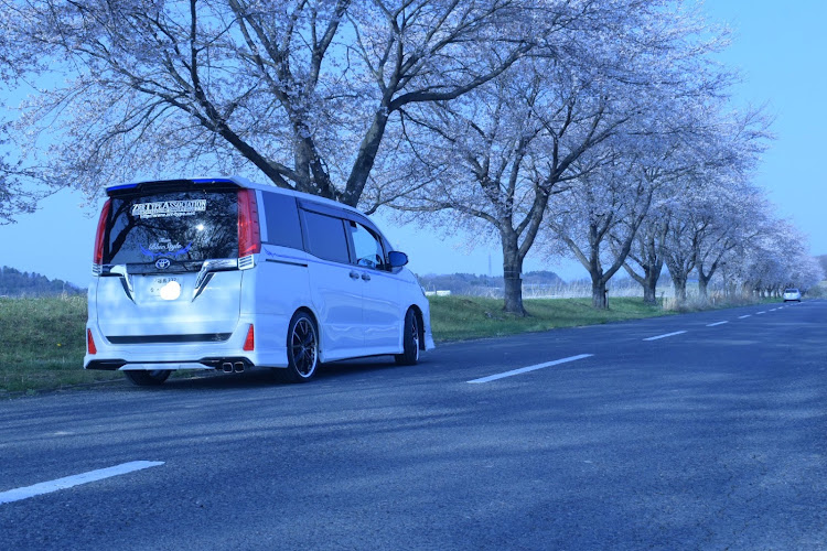 ヴォクシーのブルースタイル・洗車・桜とコラボ🌸・ステップワゴンRGに関するカスタム事例の投稿画像4枚目