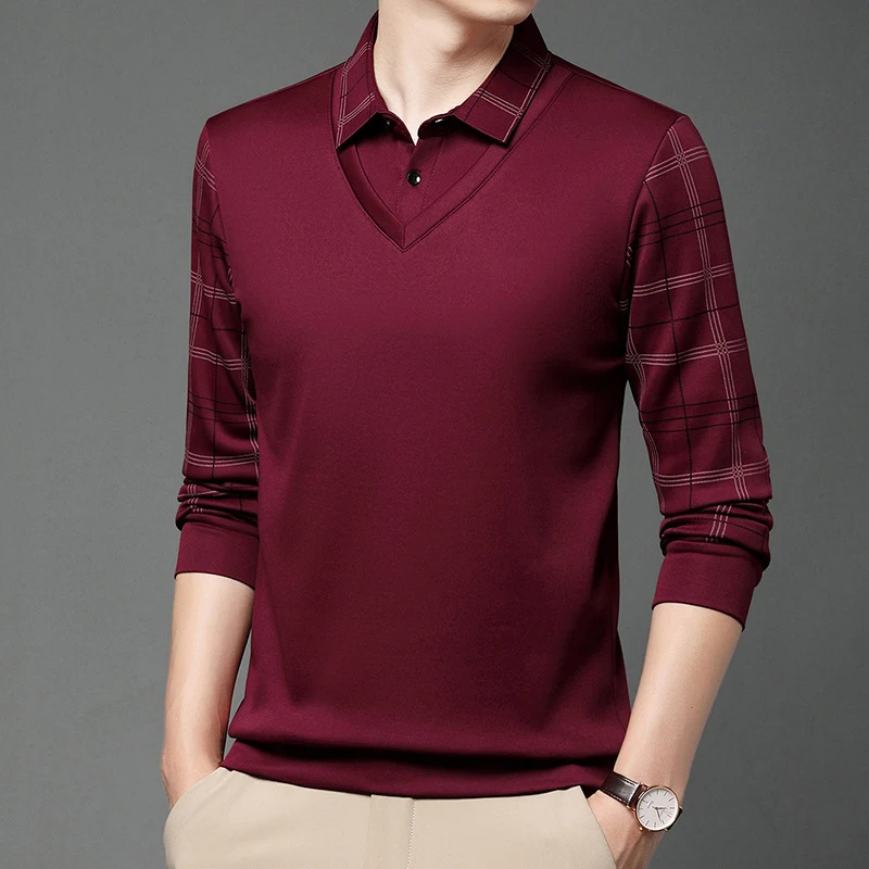 Chemise homme coréenne à carreaux avec col tailleur et manches longues. Un look élégant et tendance pour toutes les occasions décontractées.