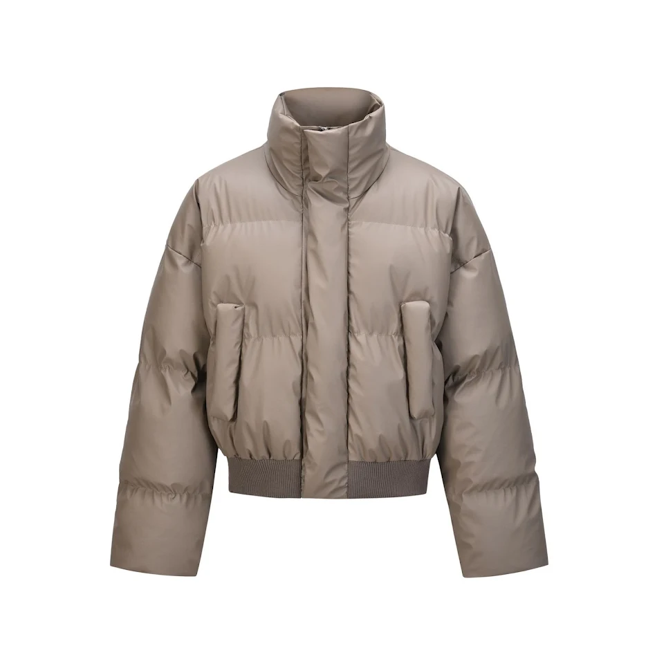 Cappotto imbottito in cotone a tinta unita di alta qualità con collo alto Abbigliamento da uomo firmato. Caldo, elegante e perfetto per l'inverno.