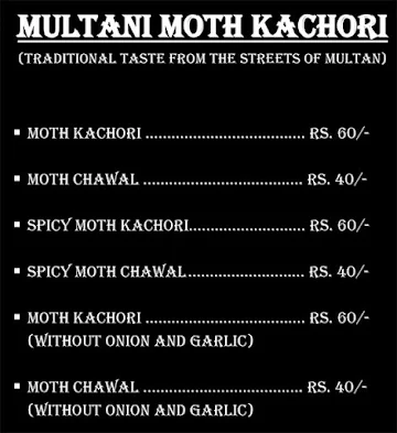 Multani Moth Kachori menu 