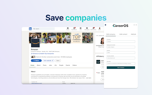 CareerOS - Save Jobs & Contacts with Ease