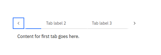 On the screen displayed 2 tabs. In order to see other tabs, there two buttons on the left and right with icons representing direction.