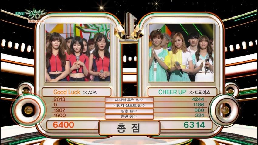 Image: AOA vs TWICE on Music Bank 05.27.2016 / KBS