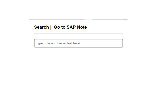 SAP Note Quick Open