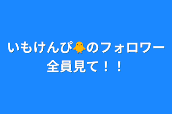 いもけんぴ🐥のフォロワー全員見て！！