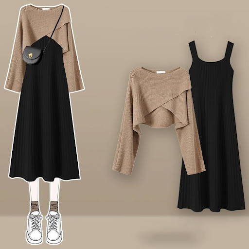 Title 3, Womens Knitted Dress Two-Piece Set for effortl...