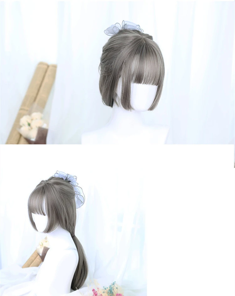 Title 5, Damespruik Zwart Lang Steil Net Rood Lolita, Pe...