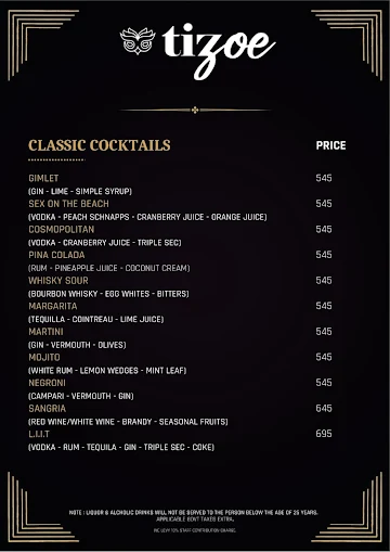 Tizoe menu 