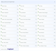 D & D Food Point menu 1