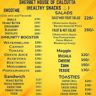 Sherbet House Of Calcutta menu 1