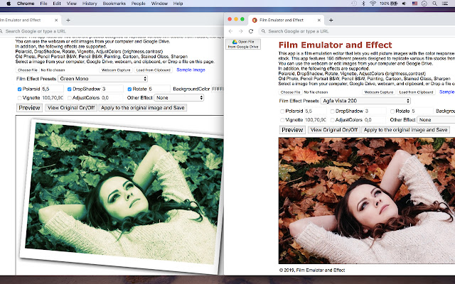 Film Emulator and Effect chrome extension