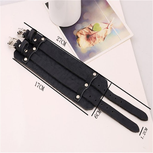 Title 5, European And American Jewelry Punk Wide Leather...