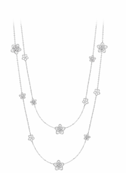 Graff Wild Flower Diamond Sautoir necklace.