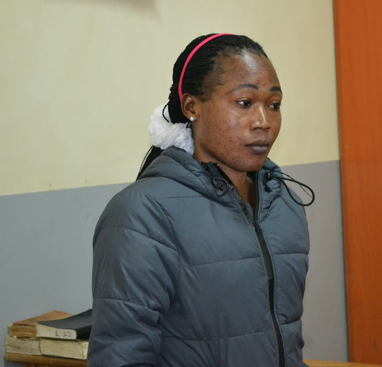 Shieyes Chepkosgey, whose name on the ID is Hillary Kiprotich, in an Eldoret court on October 14.