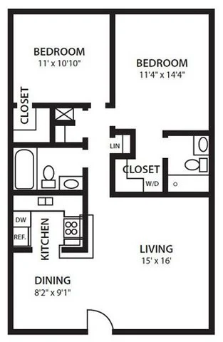 2 Bed 2 Bath