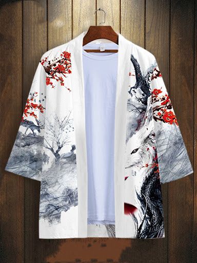 Title 5, Daopao Ukiyo Printed Cape Shirt a unique style....