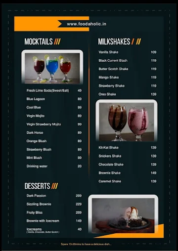 Foodaholic menu 