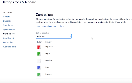 JIRA Issue Card Color Extension