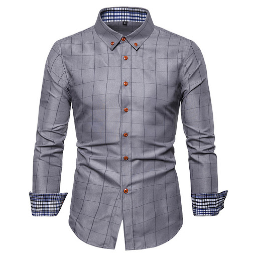 Title 3, Mens long sleeve shirt with square collar. Exp...